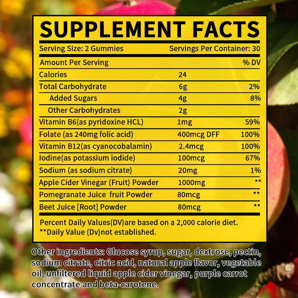 Apple Cider Vinegar Supplement Gummies – Digestive Health,Weight Loss Support