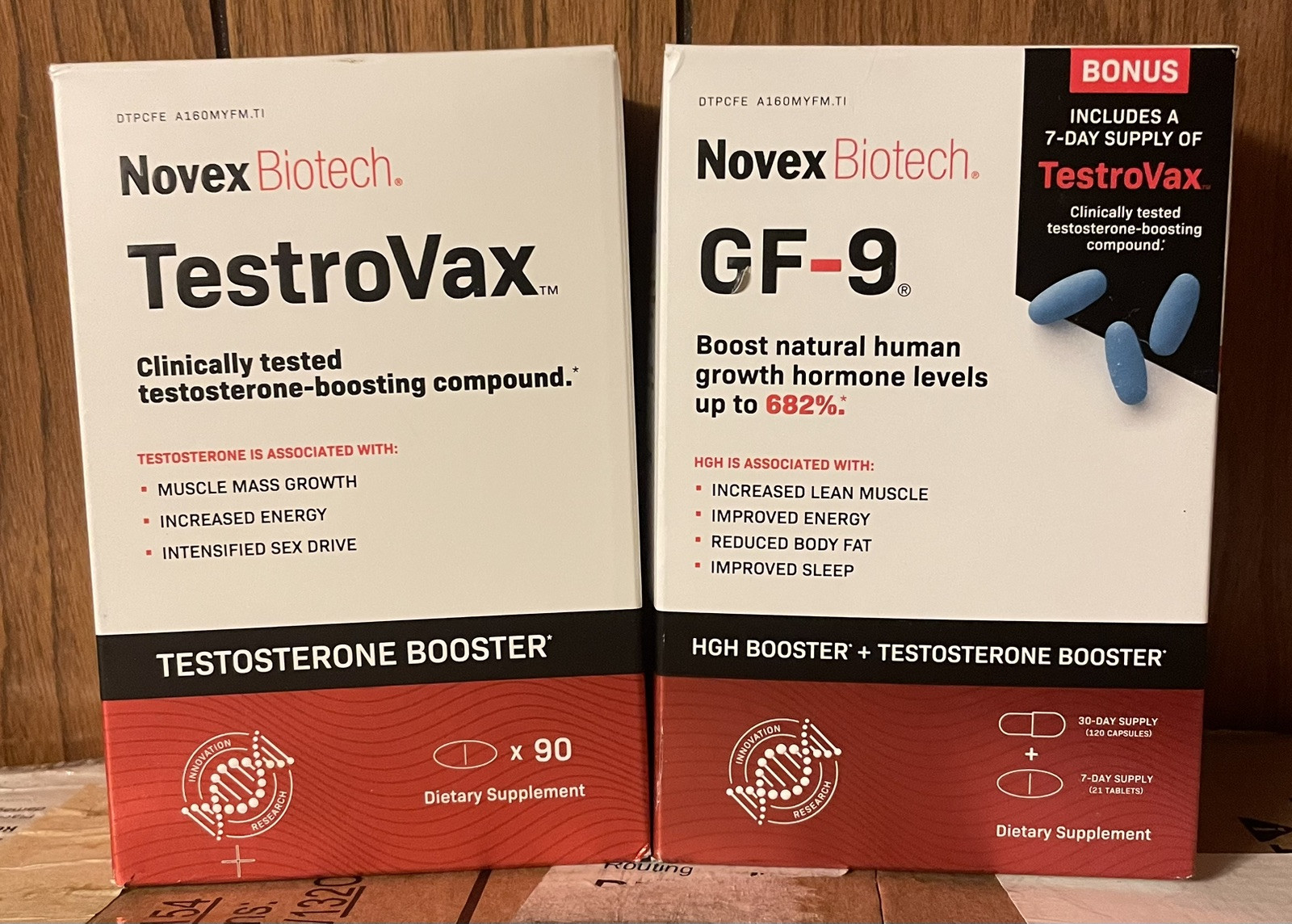 Novex Biotech Growth Factor 9 + Testrovax GF-9 120 Caps Testrovax 90 Tablets
