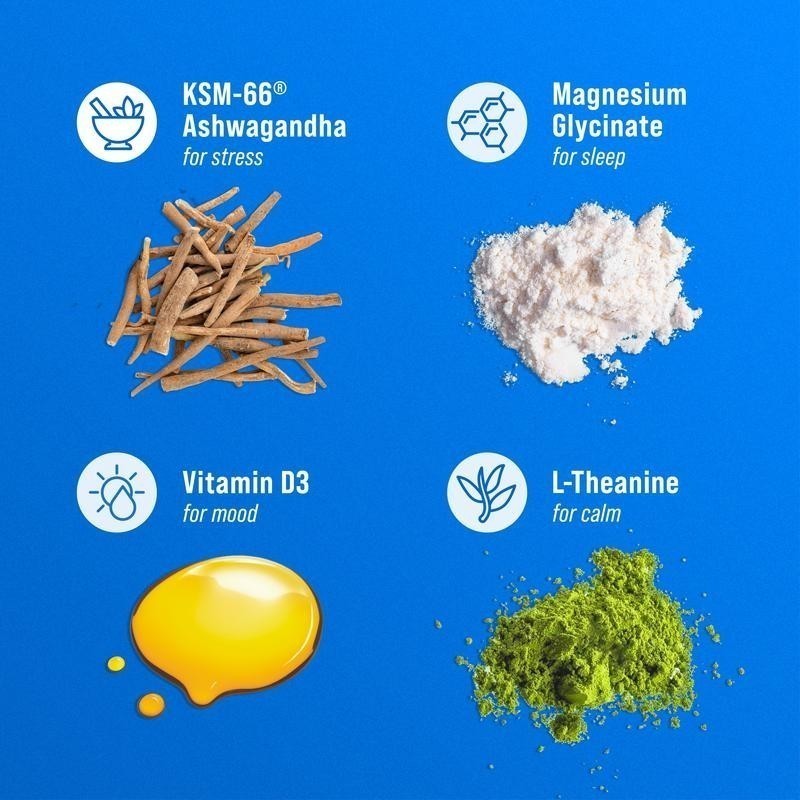 NEW Nello Supercalm – Calming Drink Mix with KSM-66 Ashwagandha, Vitamin D3