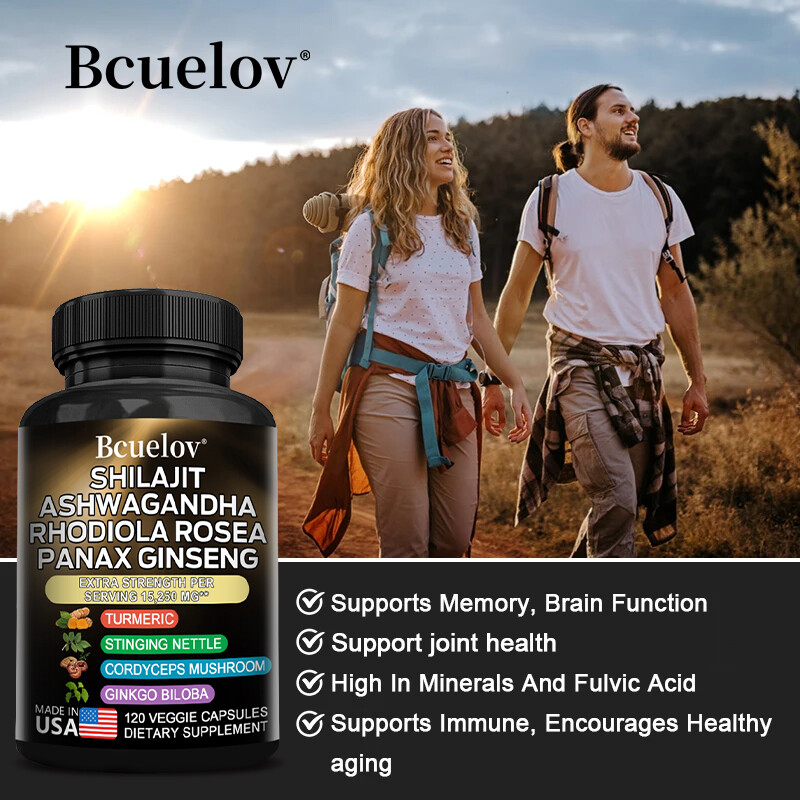 Shilajit, Rhodiola Rosea, Ashwagandha with Ginseng, Dietary Supplement