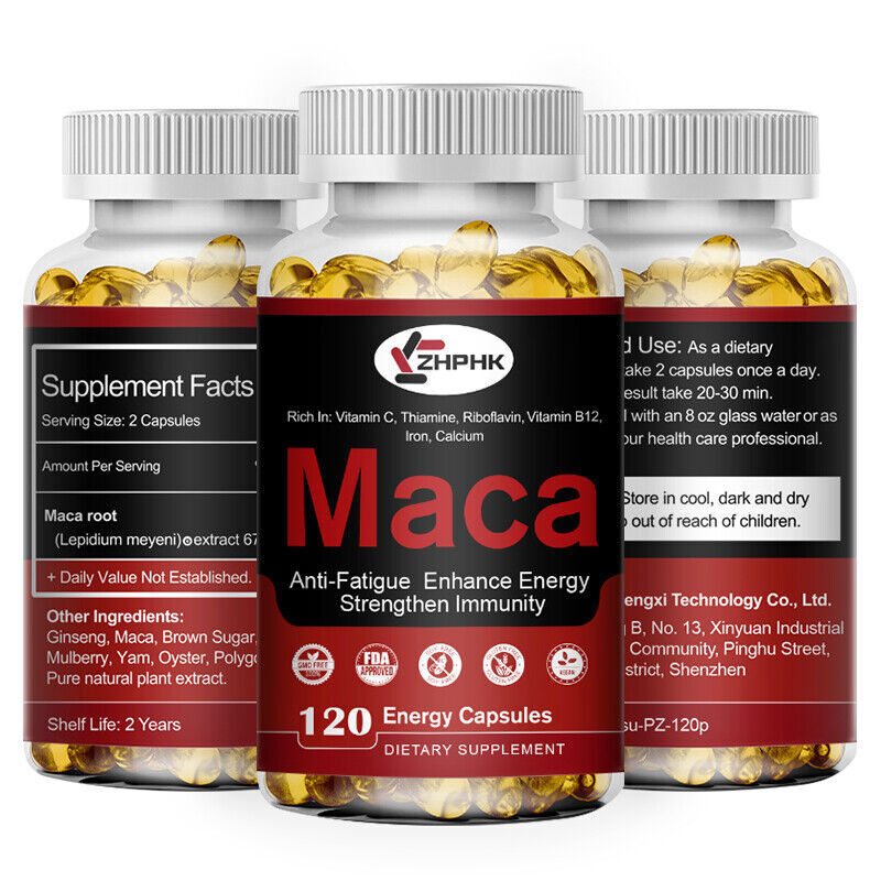 Organic Maca Root Capsules | 120 Pills | Peruvian Maca Extract for Men&Women