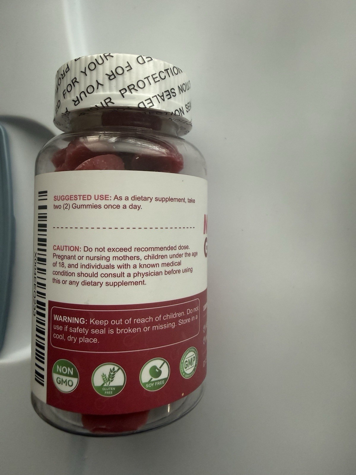NaturesAid Magnesium Glycinate Gummies Sugar-Free 60 Exp 12/2028
