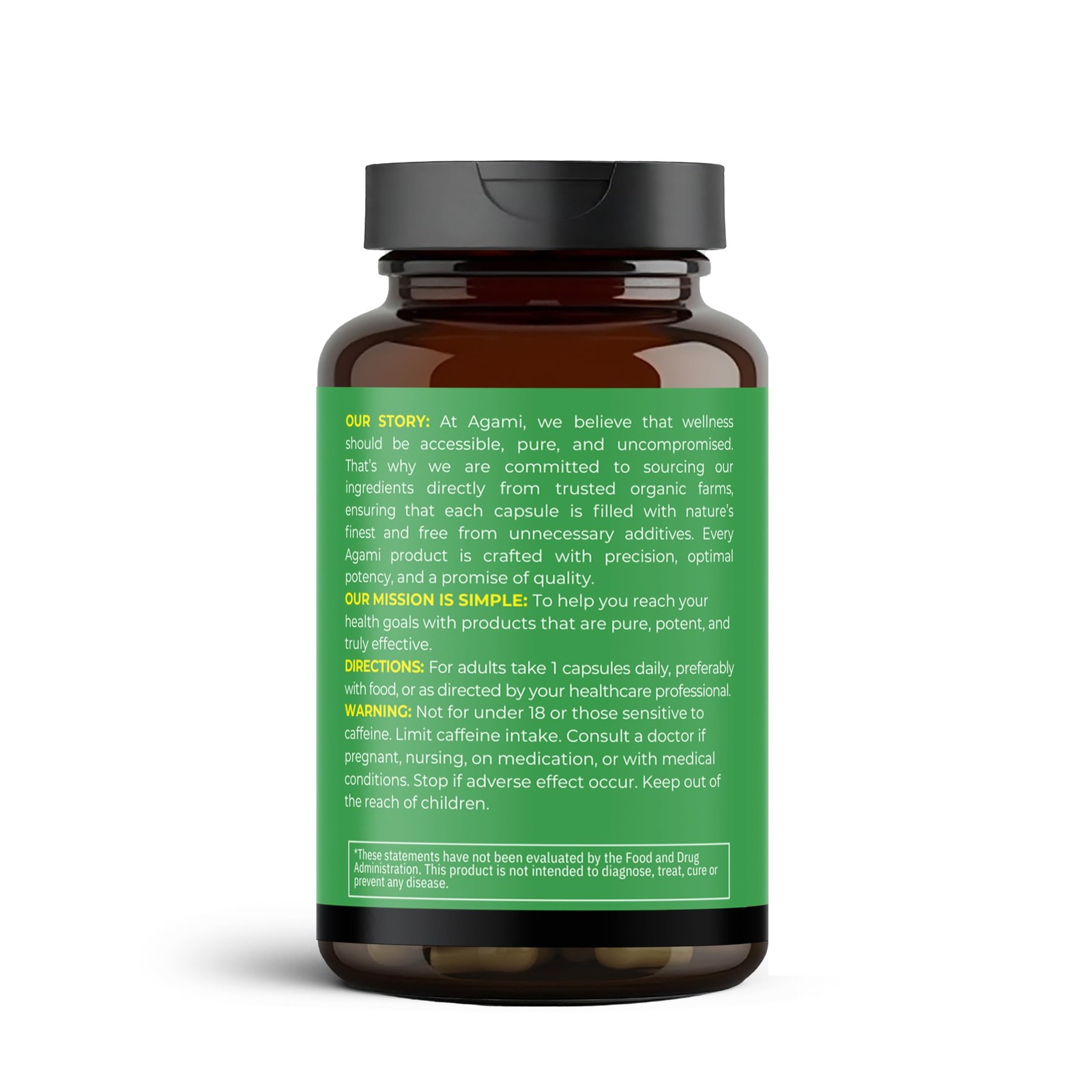 Agami Green Tea Capsules | 4 Month Supply | Energy & 120 Count (Pack of 1)