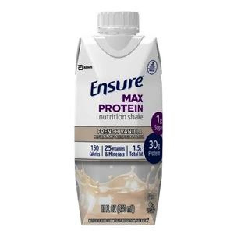 Ensure Max Protein Nutrition Shake French Vanilla 11 Oz. Carton Ready to Use 12