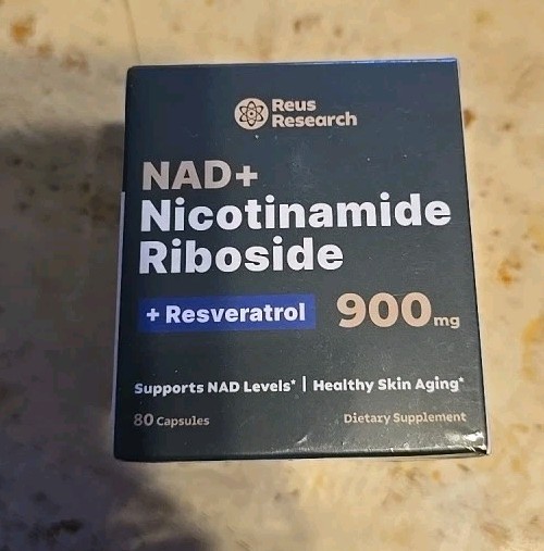 NIB Sealed NAD + NICOTINAMIDE RIBOSIDE + RESVERATROL 900 mg Reus Research