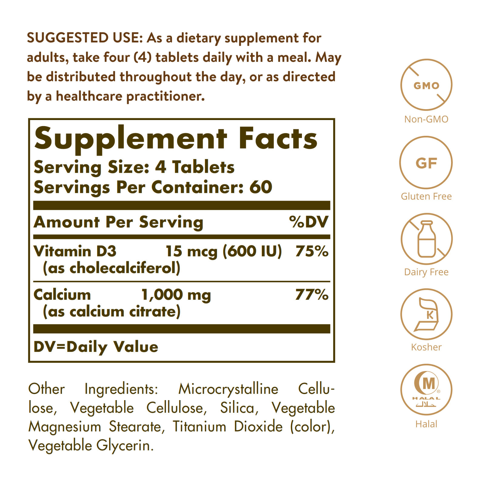 Solgar Calcium Citrate with Vitamin D3 240 Tablets, Healthy Bone