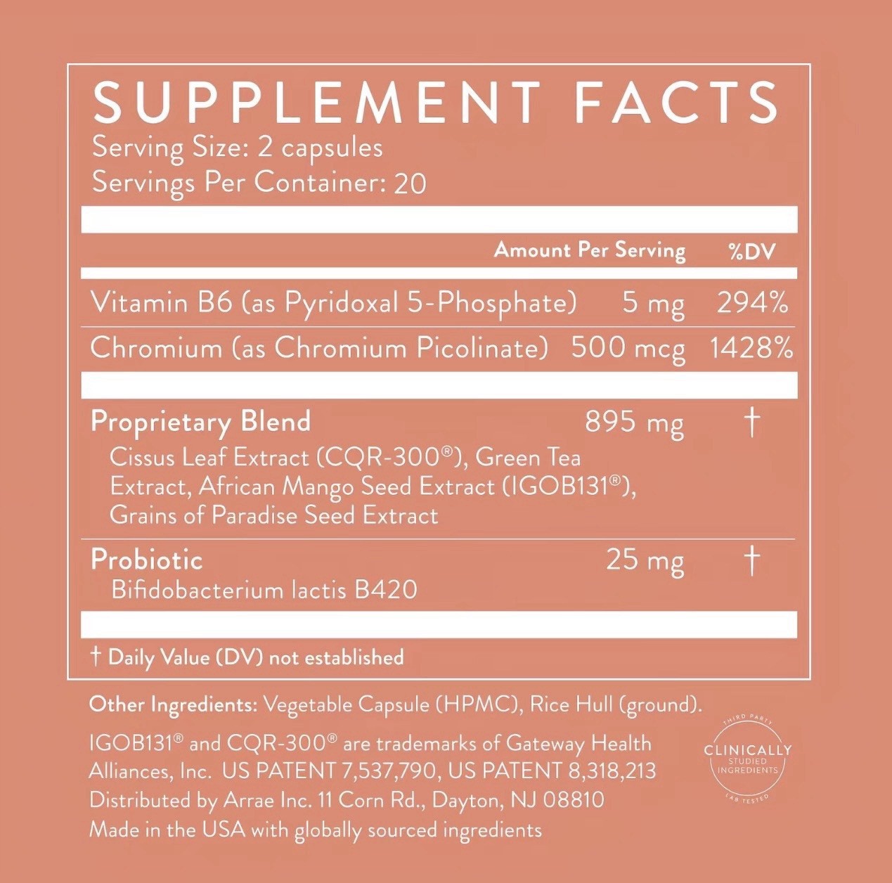 arrae MB-1 Capsules + L-Glutamine Powder Metabolic & Gut Support 1.76 oz