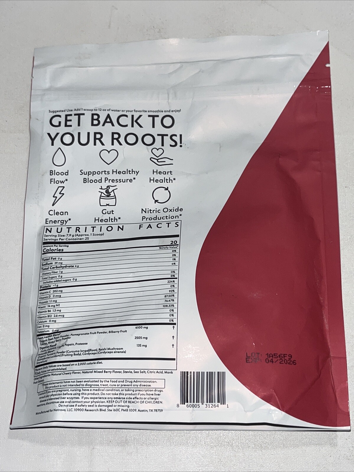 Beets + Cherry Berry Heart, Bond, Digestion Sealed 25 Servings