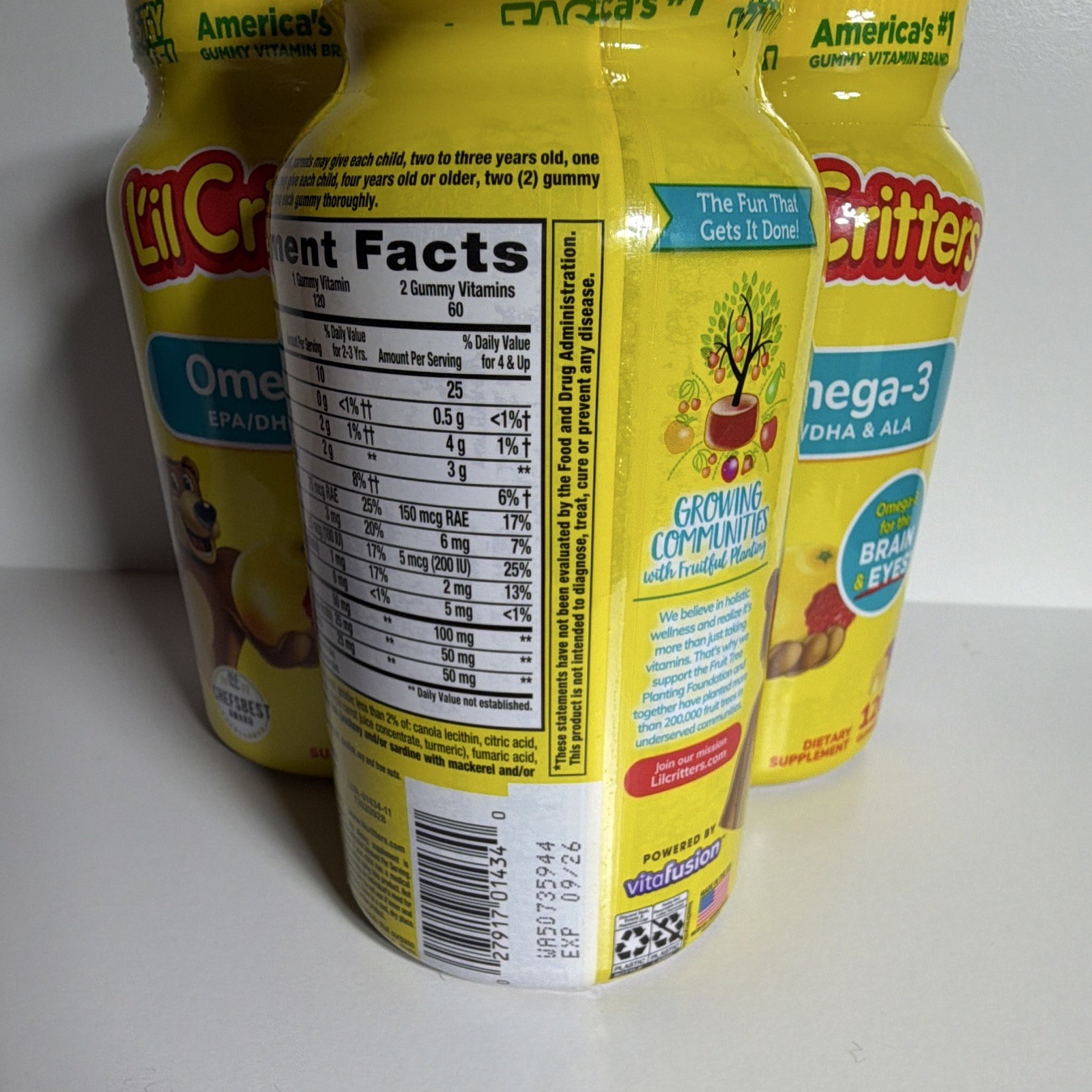 L’il Critters Omega-3 EPA/DHA & ALA Gummies 120ct- 3 pack