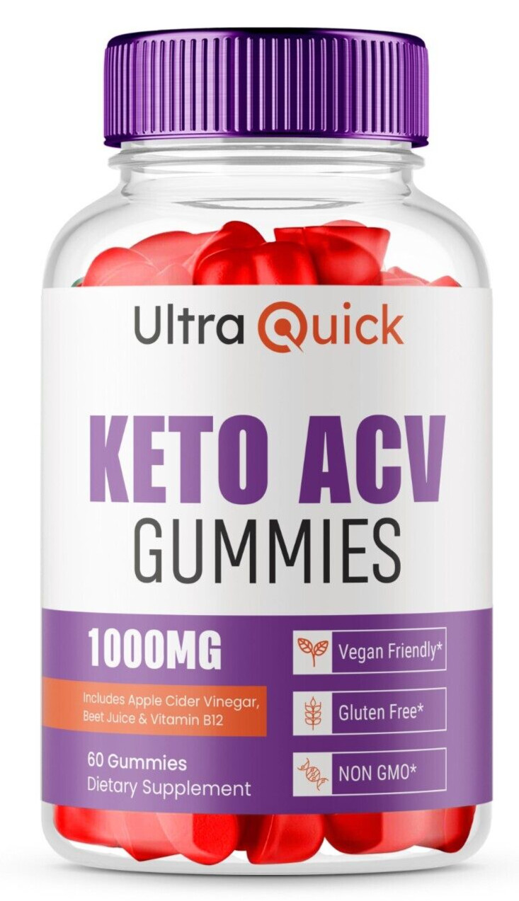 Ultra Quick ACV Gummies to Repress Appetite Cravings & Boost Fat Burning 60ct