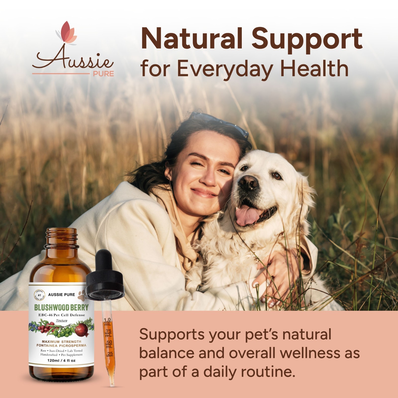 Aussie Pure Blushwood Berry EBC-46 Pet Therapy Maximum Strength Tincture