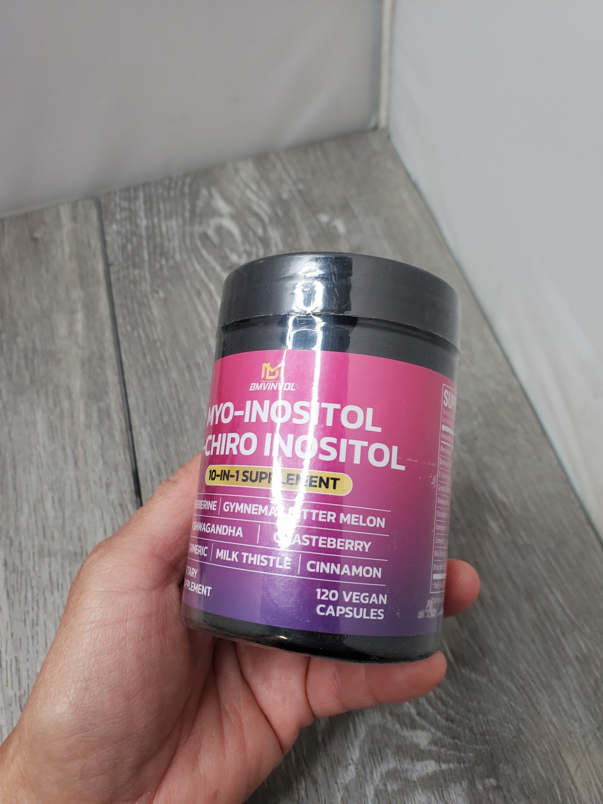 BMVINIVOL Myo-Inositol D-Chiro Inositol 10-in-1 Supple 120 Vegan Caps Exp 1/28