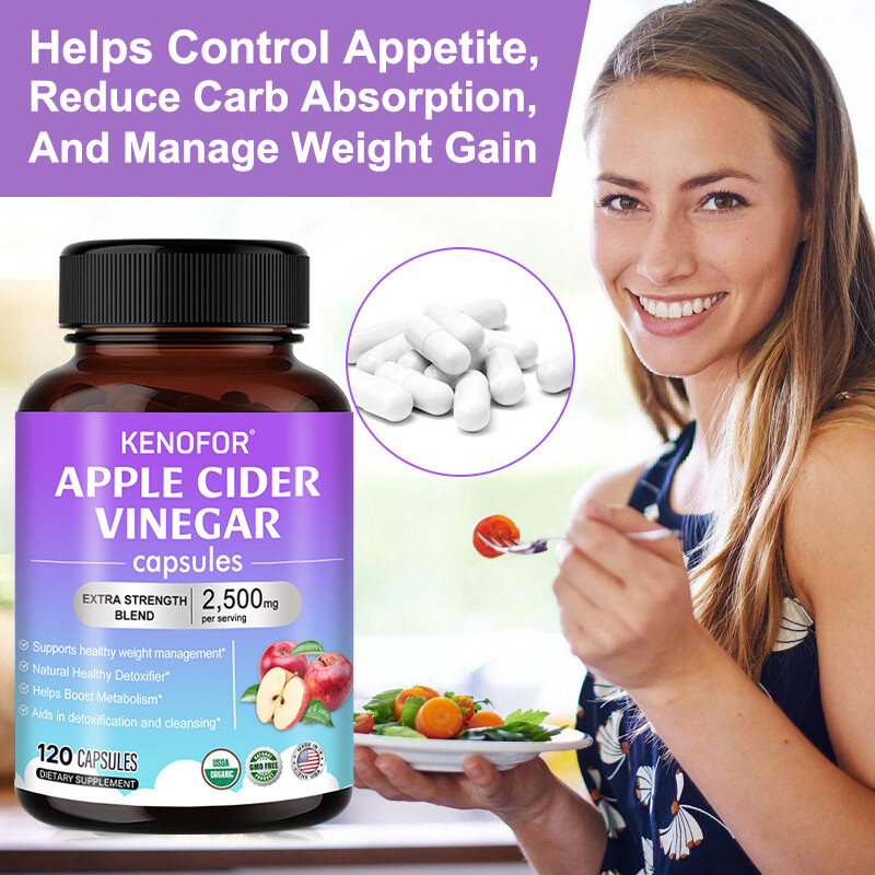 Apple Cider Vinegar Capsules, Extra Strength Blend, 2500 Mg Per Serving
