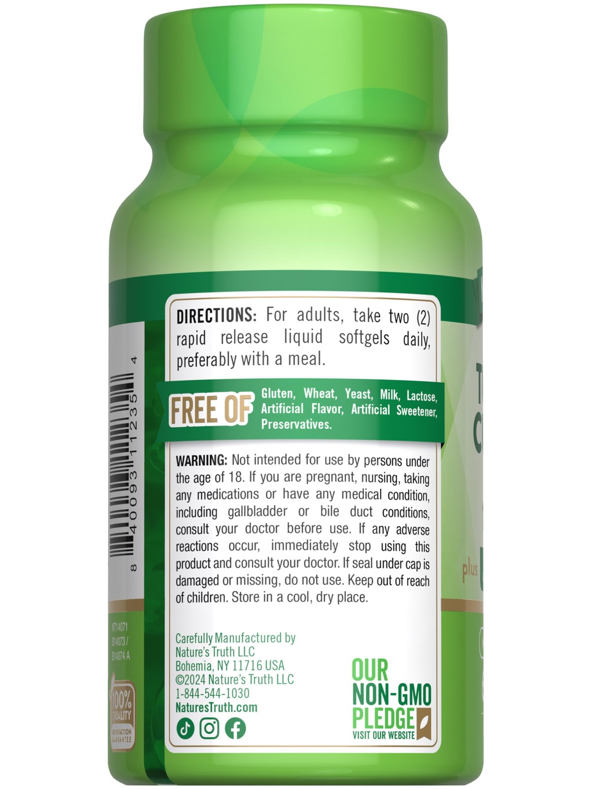 Nature’s Truth Turmeric Curcumin 10mg | Softgel Capsules | with Ginger,