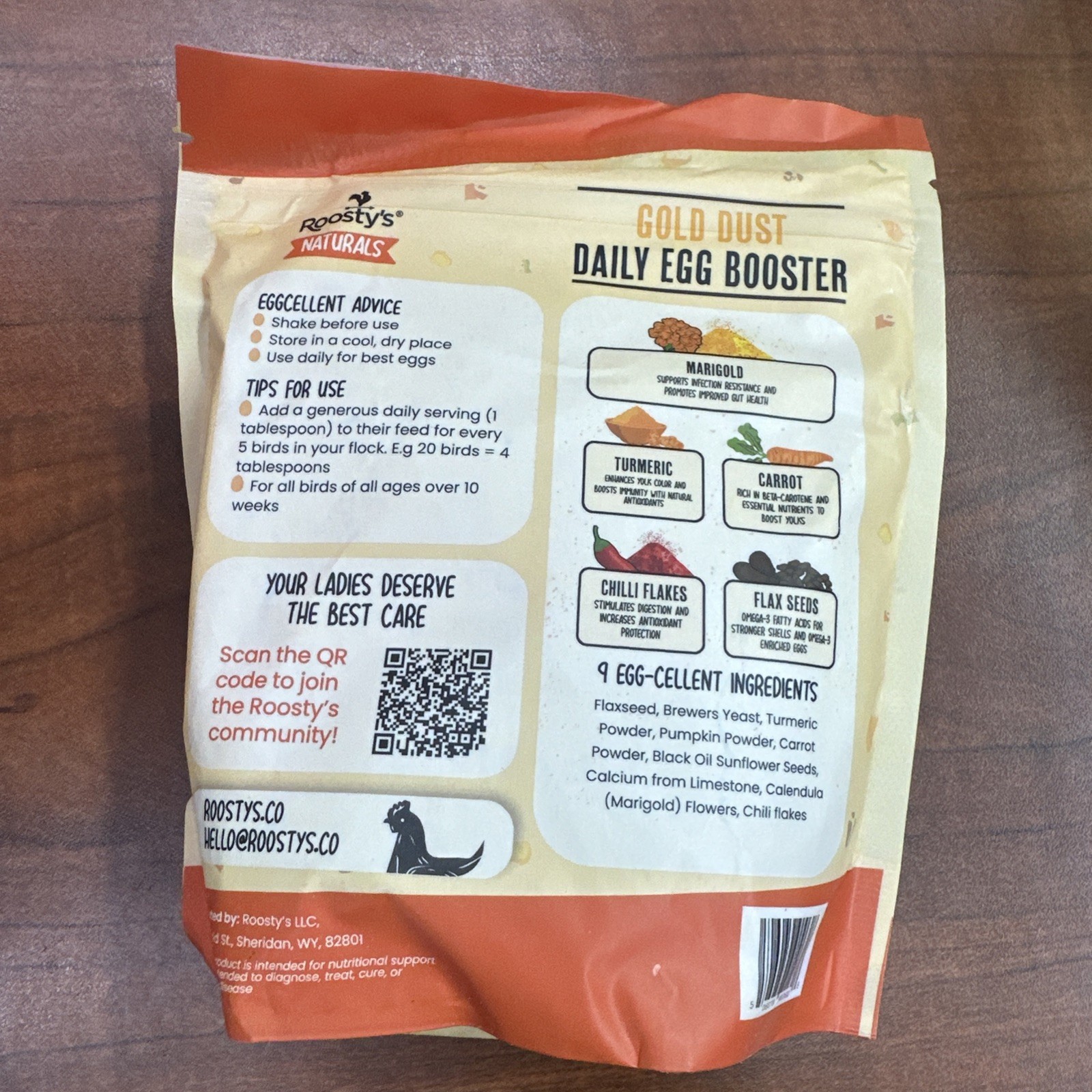 Roosty’s Naturals Gold Dust -Daily Egg Booster – 1 lb Bag