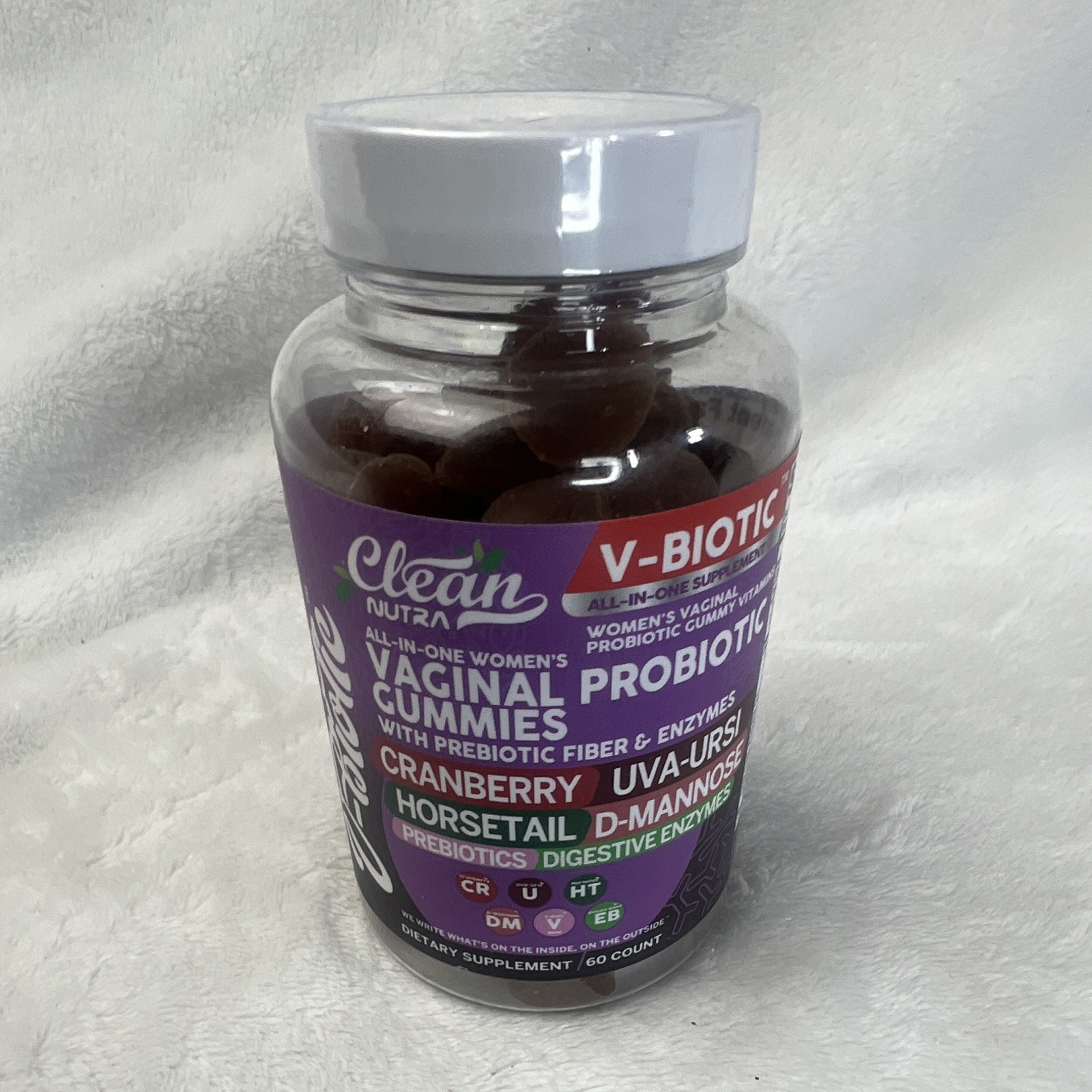 Clean Nutra V-Biotic Women’s Vaginal Probiotic Gummies Cranberry 60 GF 10/26