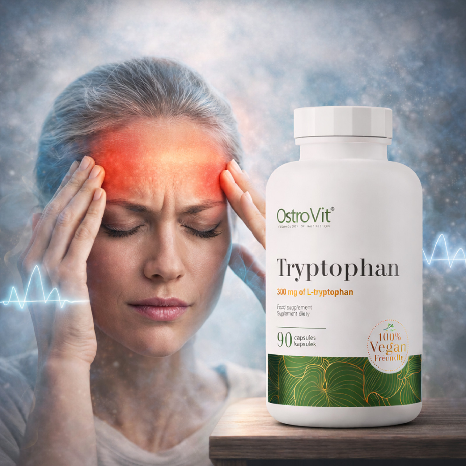 OSTROVIT TRYPTOPHAN – 90-180 VEGE Caps – healthy sleep immune system serotonin