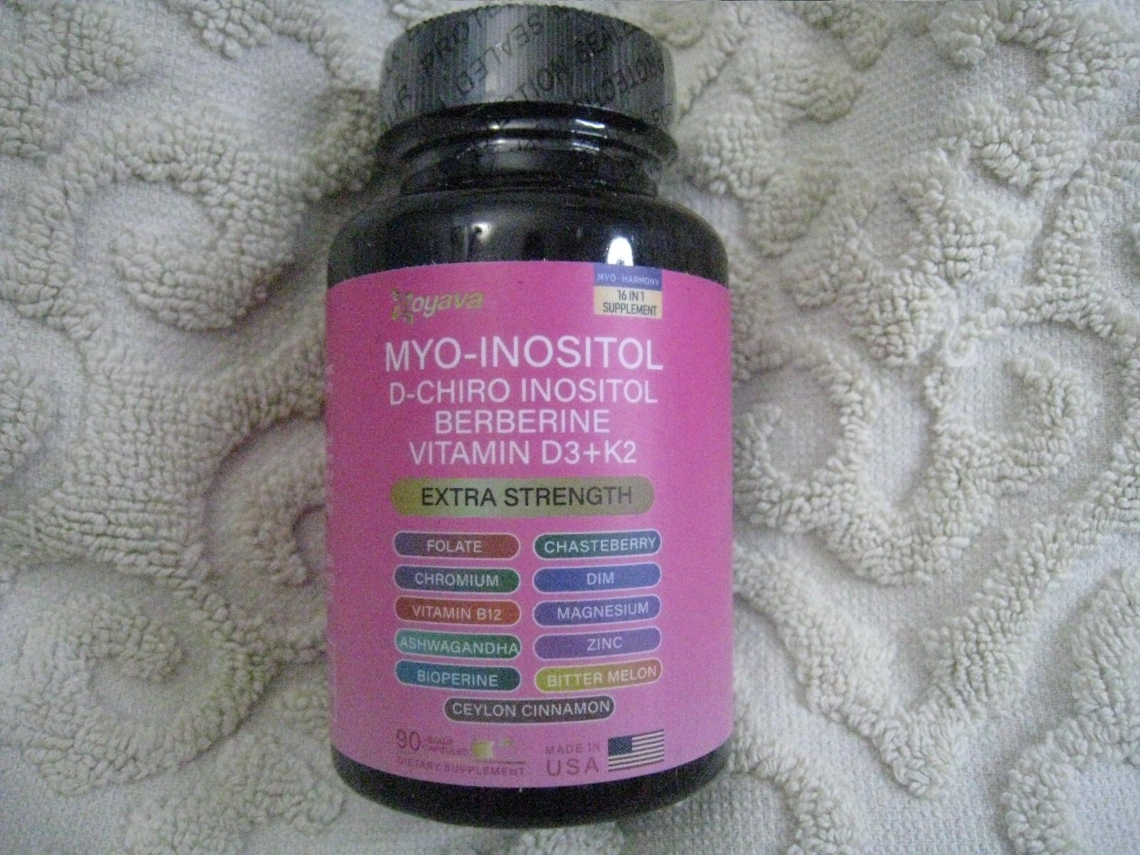 Zoyava Myo-Inositol D-Chiro Inositol Berberine D3+K2 90 Caps Sealed 01/2027
