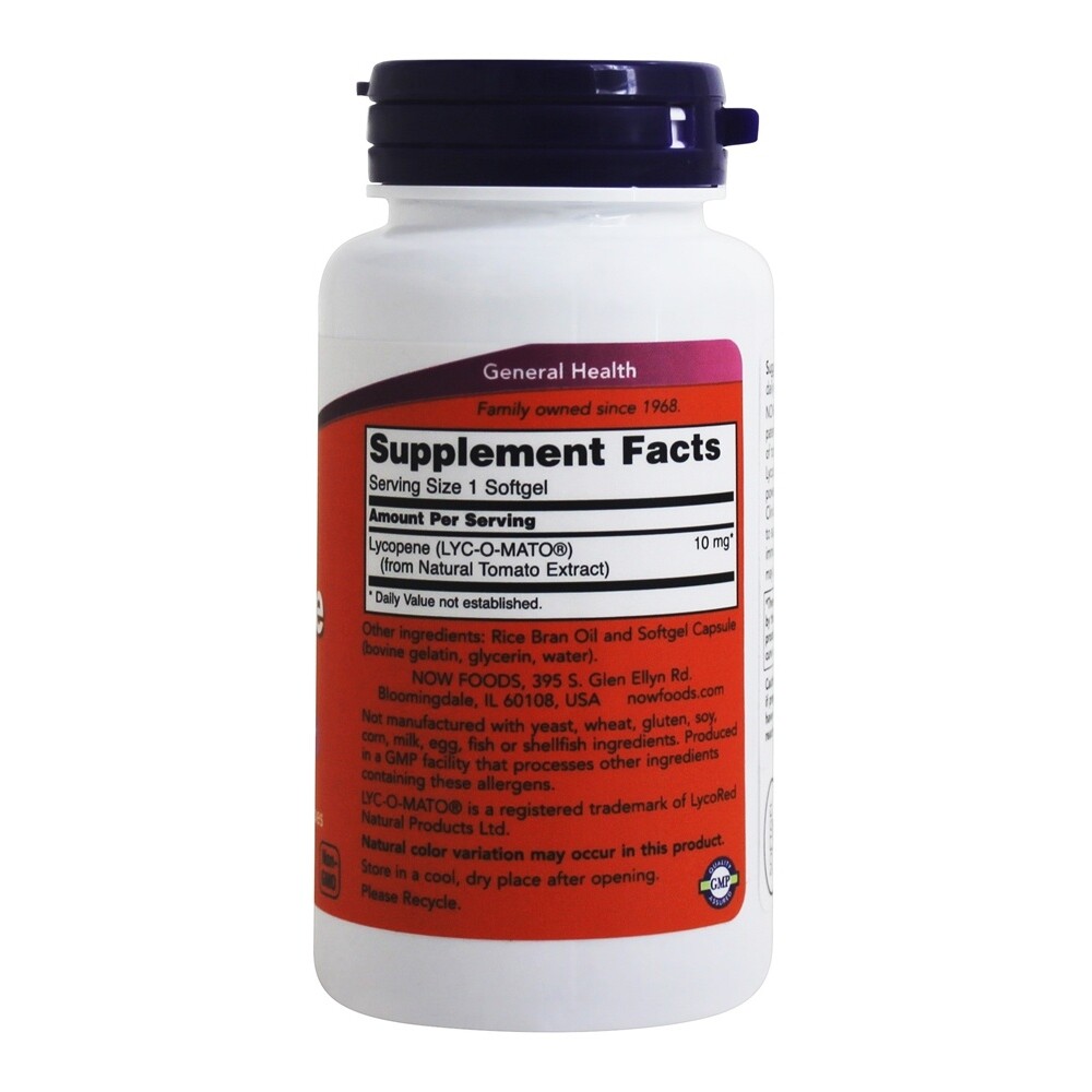 NOW Foods Lycopene 10 mg., 60 Softgels
