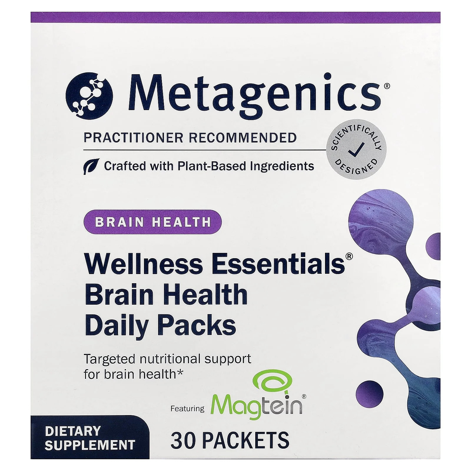 2 X Metagenics, Wellness Essentials�, Brain Health Daily Packs, 30 Packets