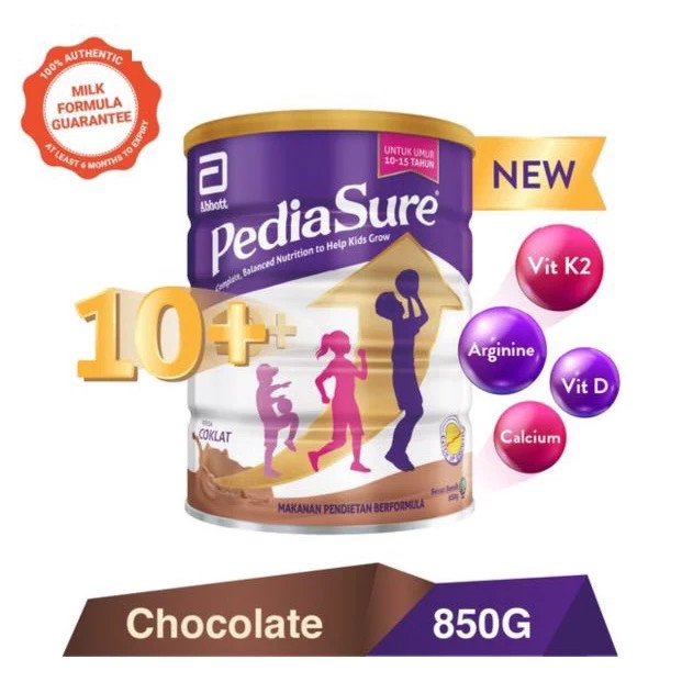 Abbott Pedia Sure 10+ Chocolate 10-15 Yrs Old Optiheight Increase 850g (2unit)