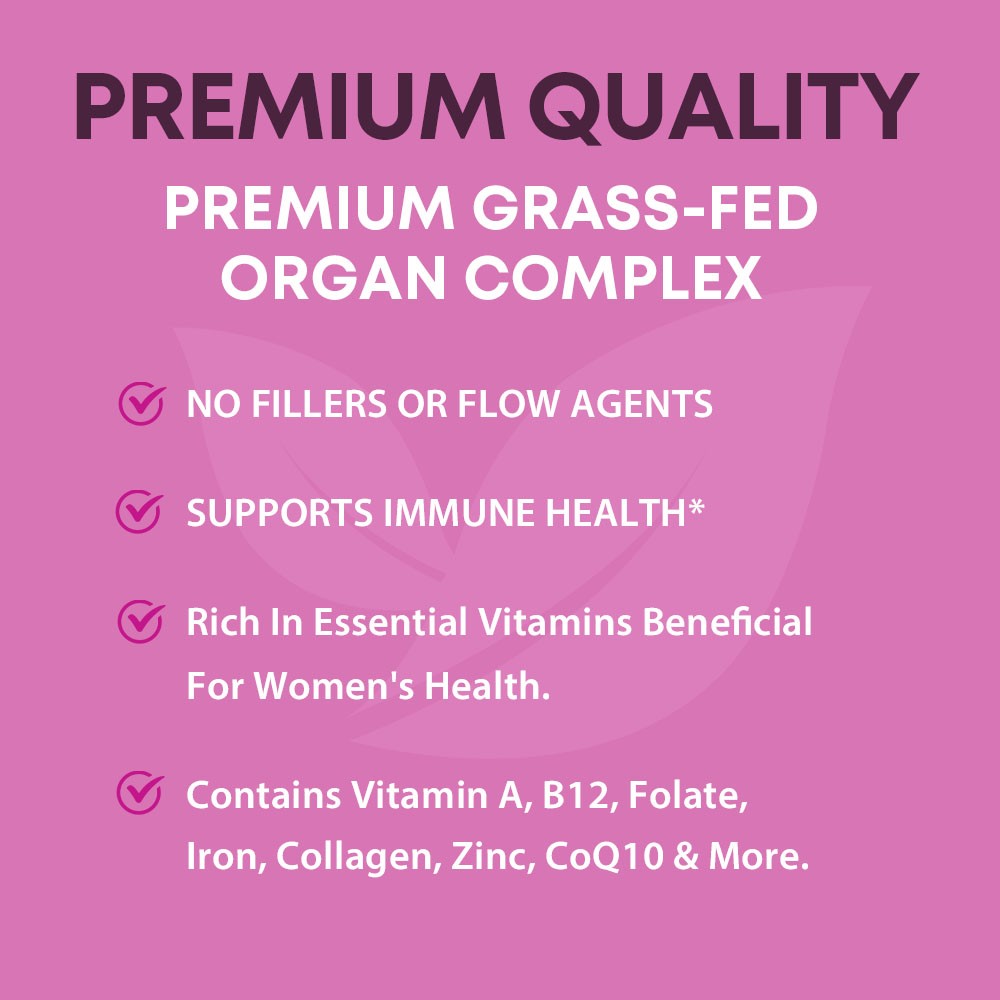 ZenVitalize Grass Fed Beef Organs Supplement 30~120Caps Non-GMO Raised Zealand