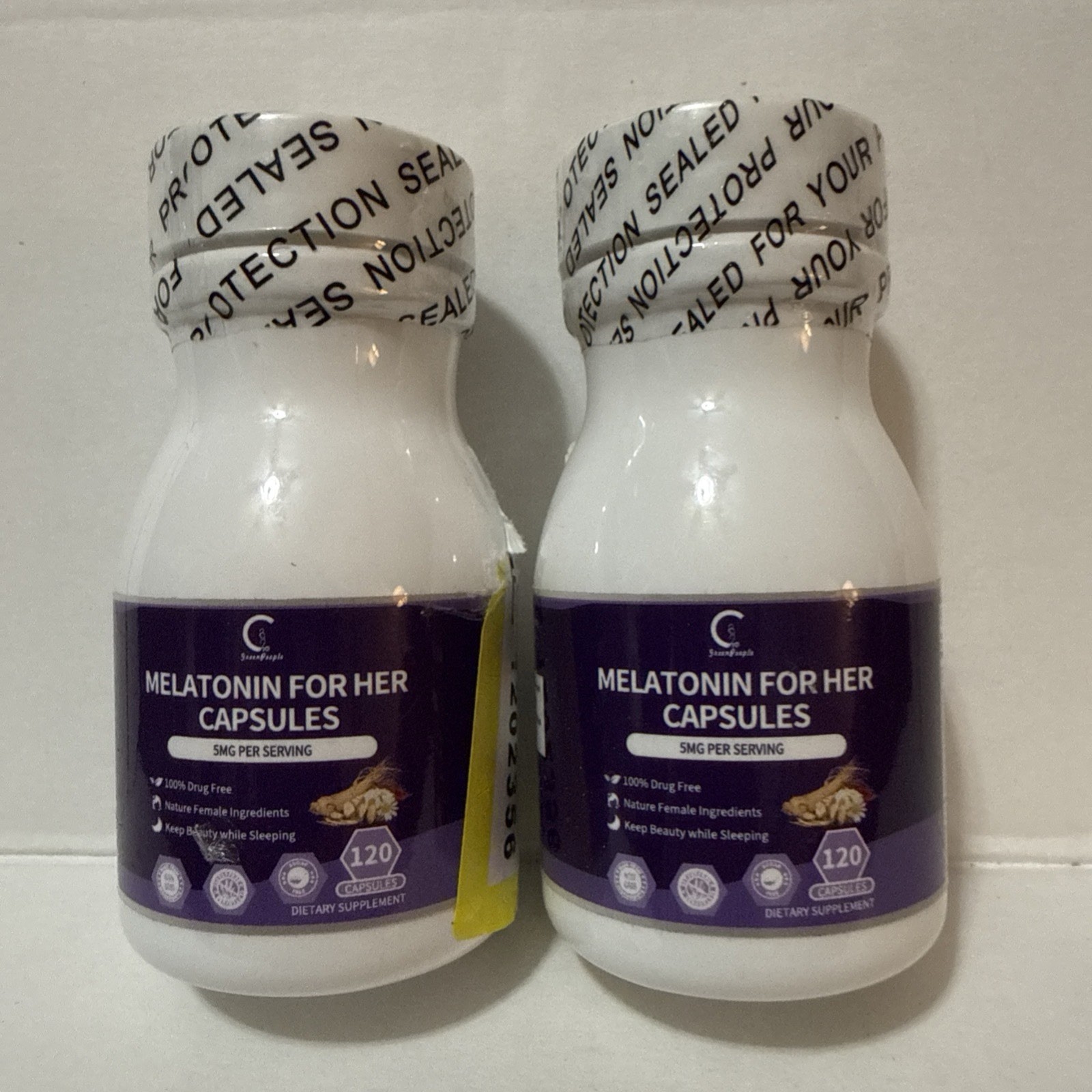 Green People Melatonin For Her Capsules 5mg Sleep Aid & Beauty Support 120 Ct X2