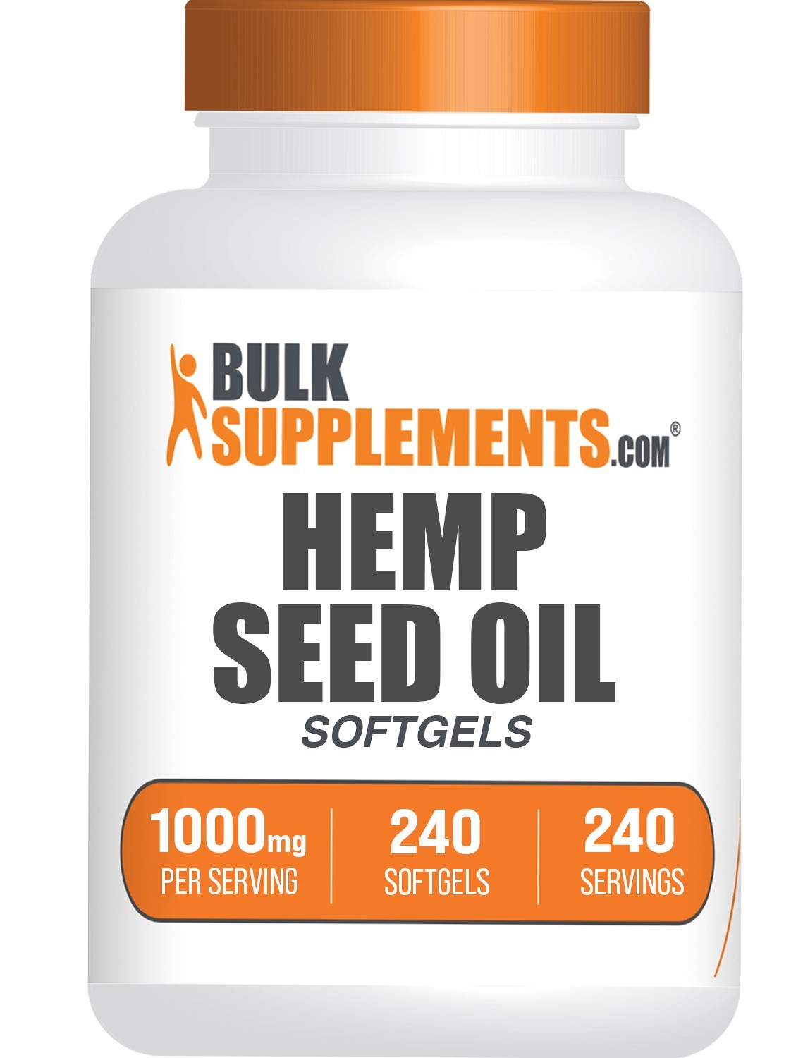 BulkSupplements Hemp Seed Oil Softgels- 1000mg per Serving – 240 Softgels
