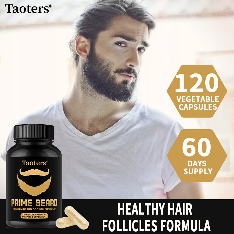 Premium Beard Growth Supplement Biotin 10,000mcg Collagen Capsules