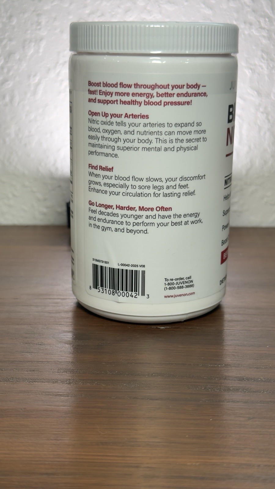 Juvenon BloodFlow-7 Nitro XXXL Nitric Oxide Booster Powder Berry Lemonade 5.3oz