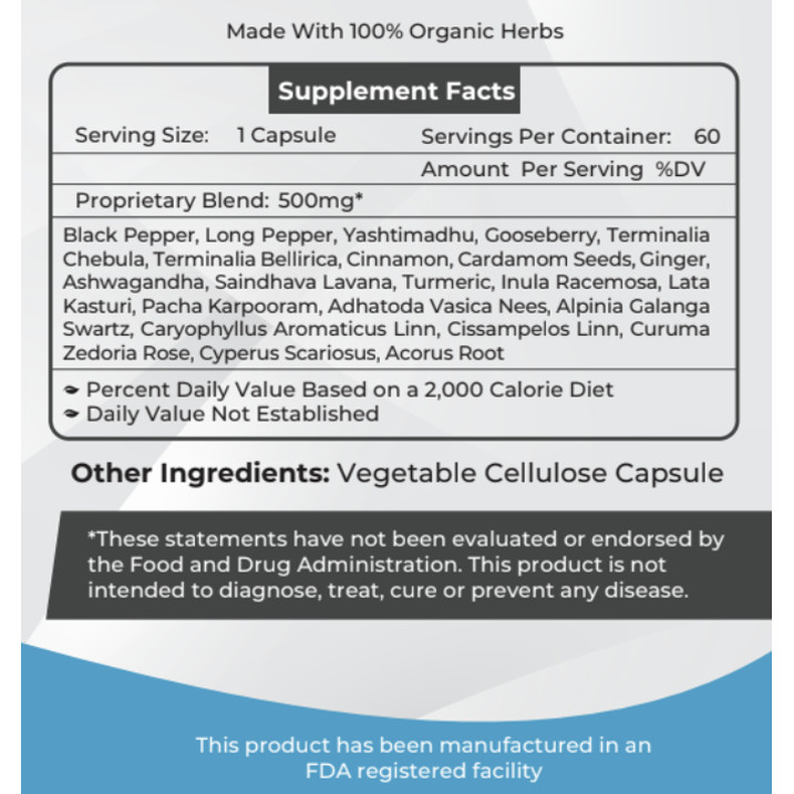 MyVada Breathe – Ayurvedic Herbal Organic Respiratory Support Supplement