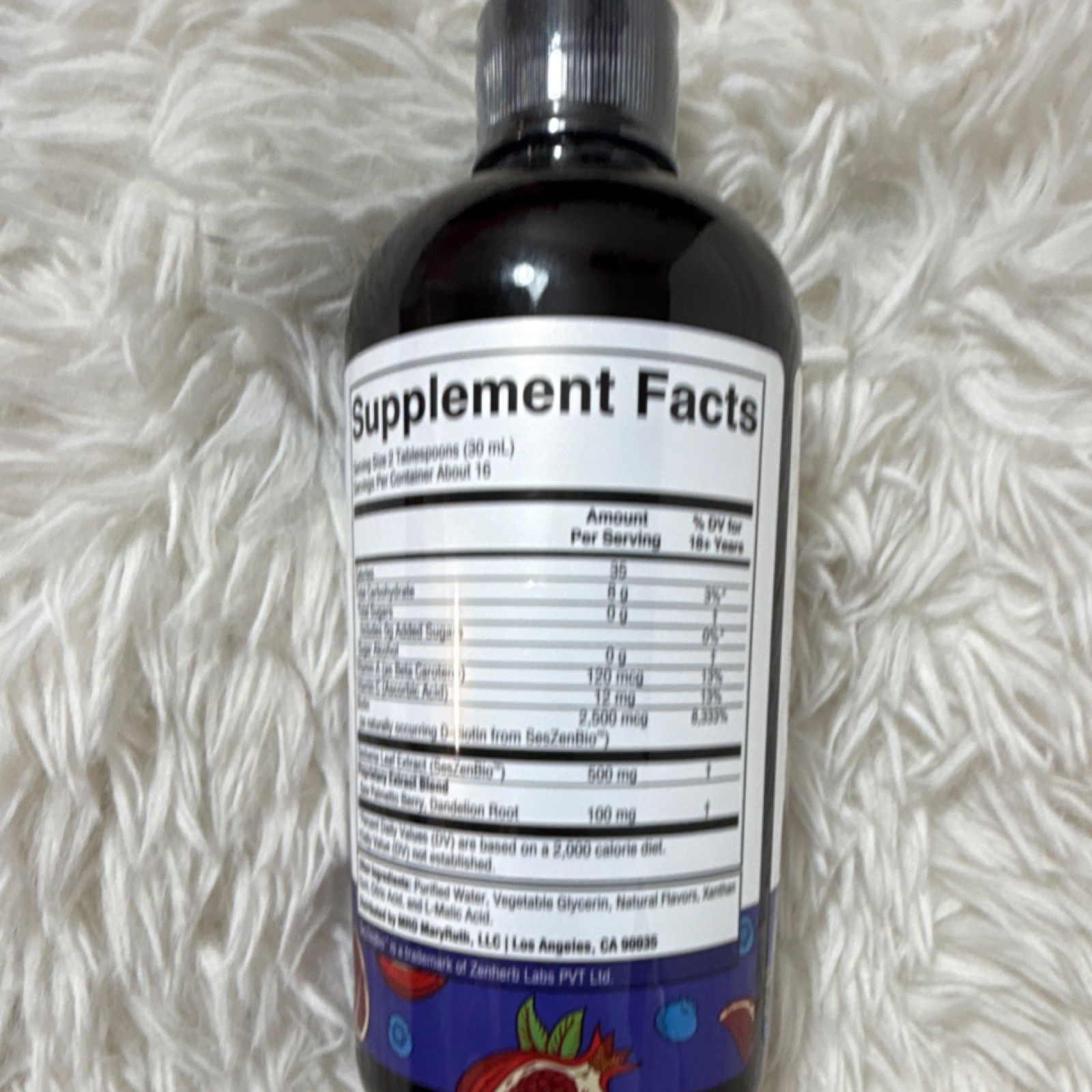 MaryRuth’s Daily Liquid Hair Formula 16oz Blueberry Pomegranate Biotin Vegan