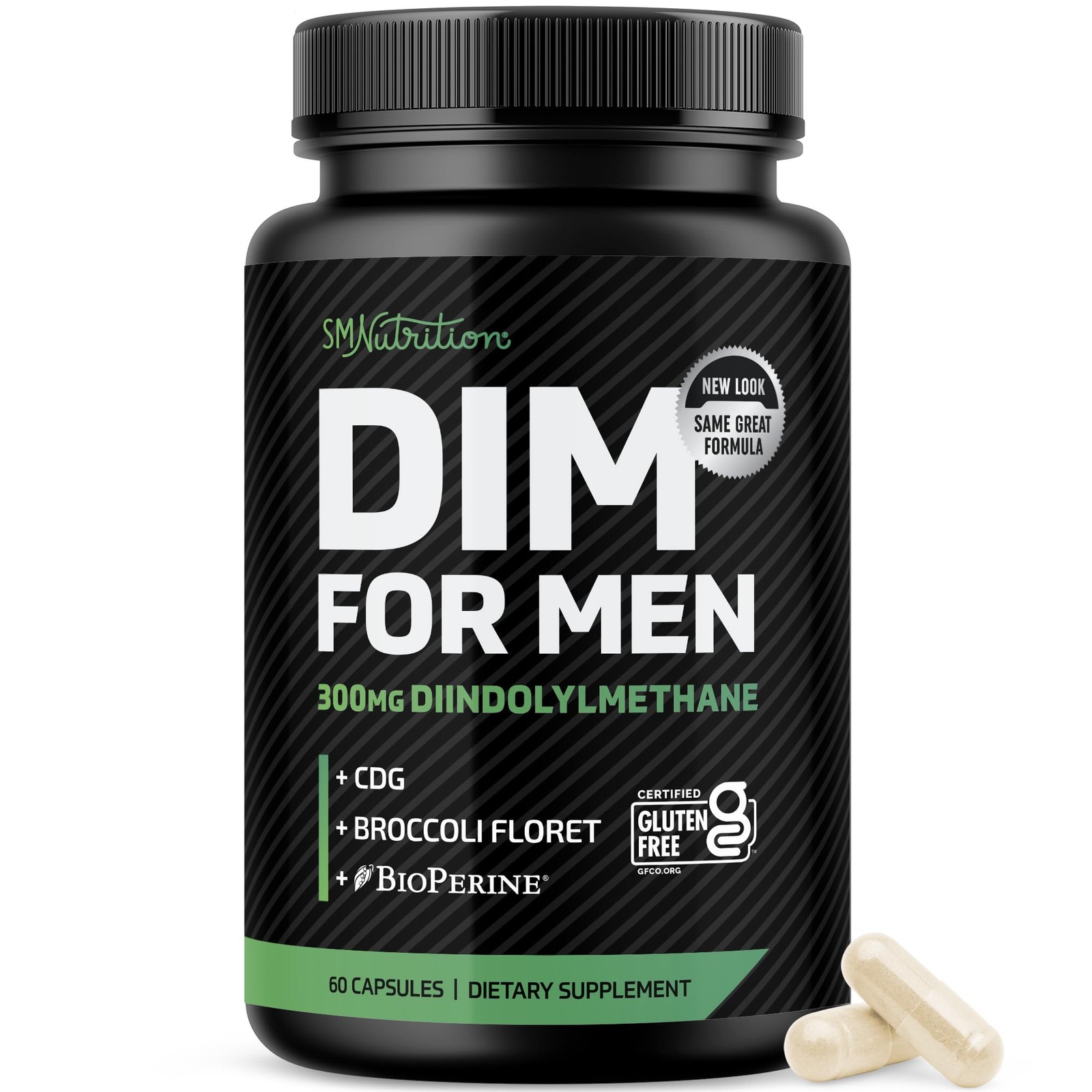 DIM Supplement for Men 300mg | Estrogen Blocker & 60 Count (Pack of 1), White