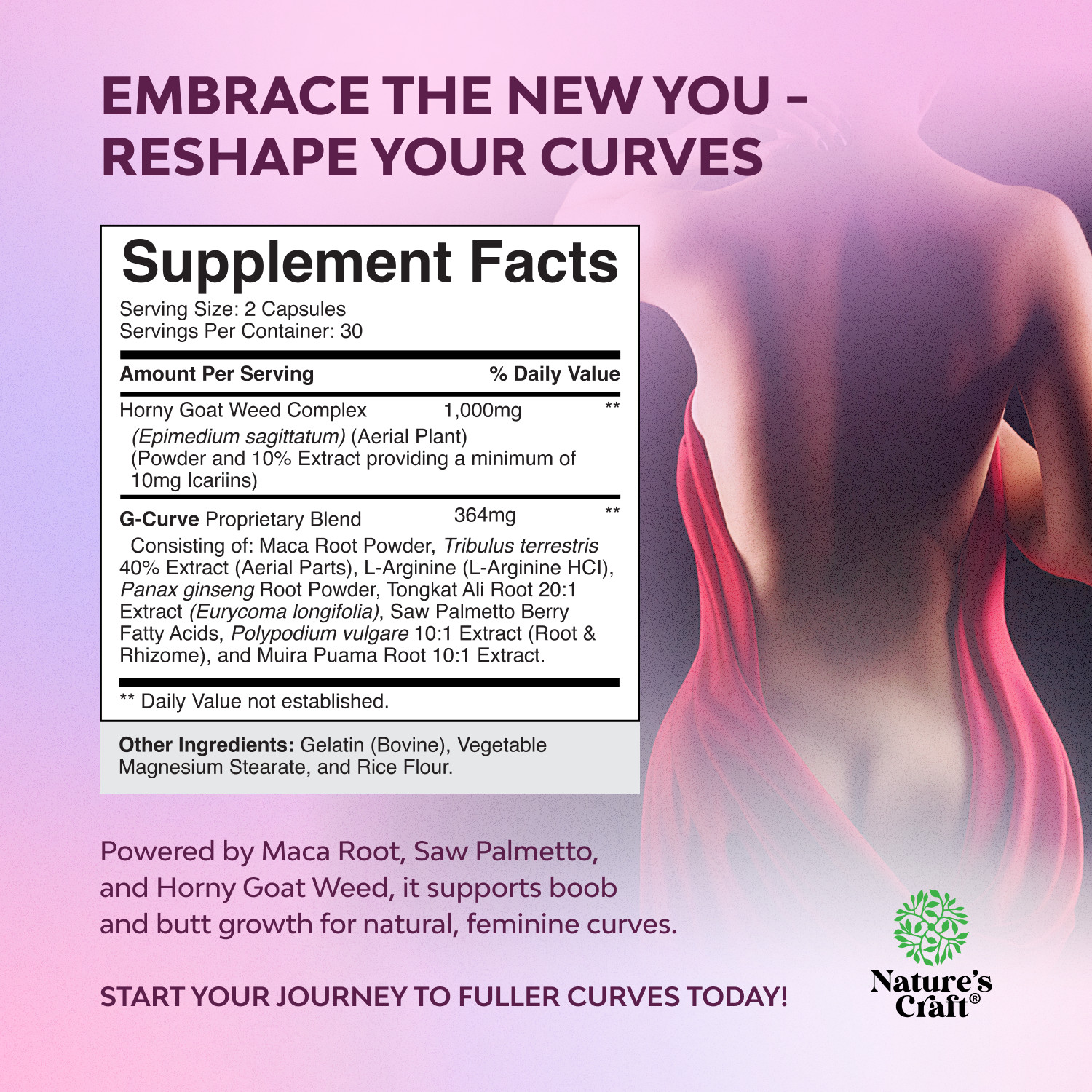 G-Curve Breast and Butt Enhancer Pills May Support Voluptuous Curves