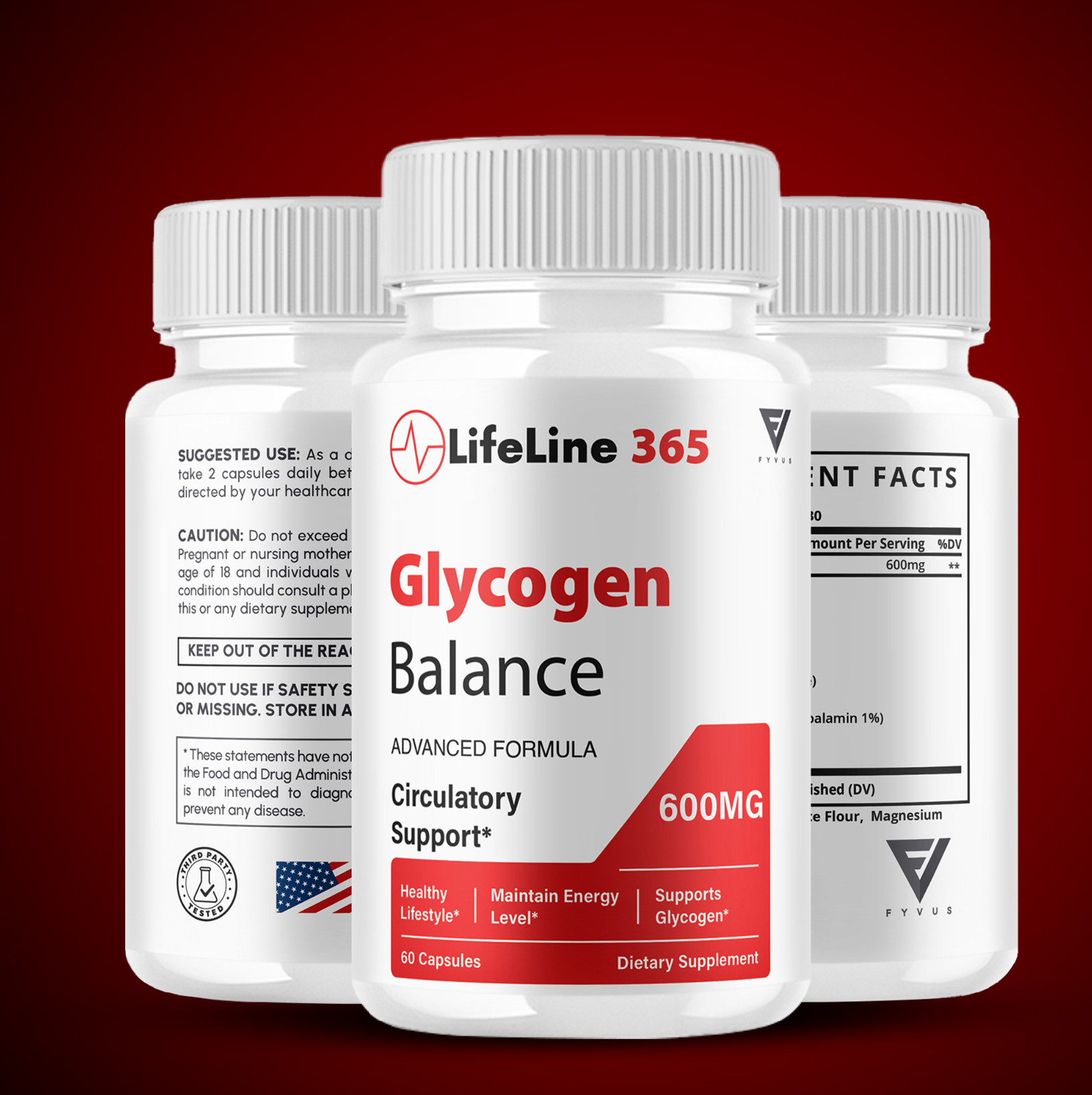 LifeLife 365 Capsules, LifeLine 365 Glycogen Balance (60 Capsules)