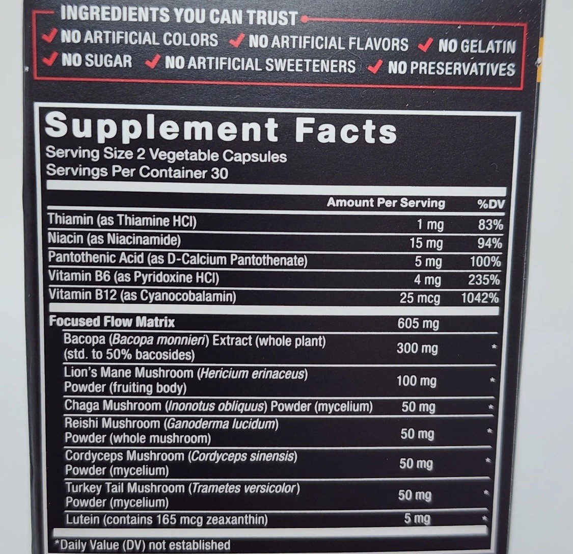 Force Factor Forebrain Focus Dietary Supplement, 60 Capsules Exp 12/2028