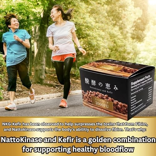 Nattokinase 2,000 FU and Kefir Supplement – Made in Japan – Patented Double