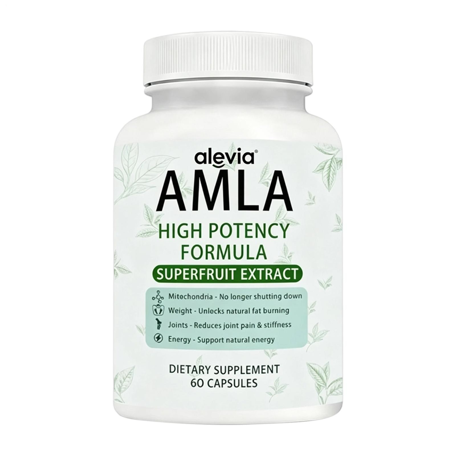 Alevia Natural Amla Capsules 1000mg Indian Gooseberry Antioxidant Supplement 60c