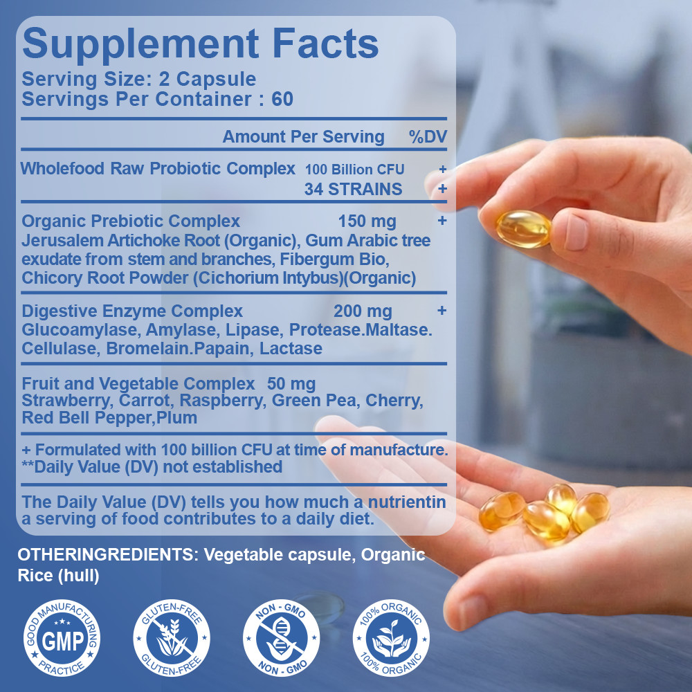 Probiotics 100 Billion CFU Potency Digestive Immune Health 240 Capsules DIGESTIV