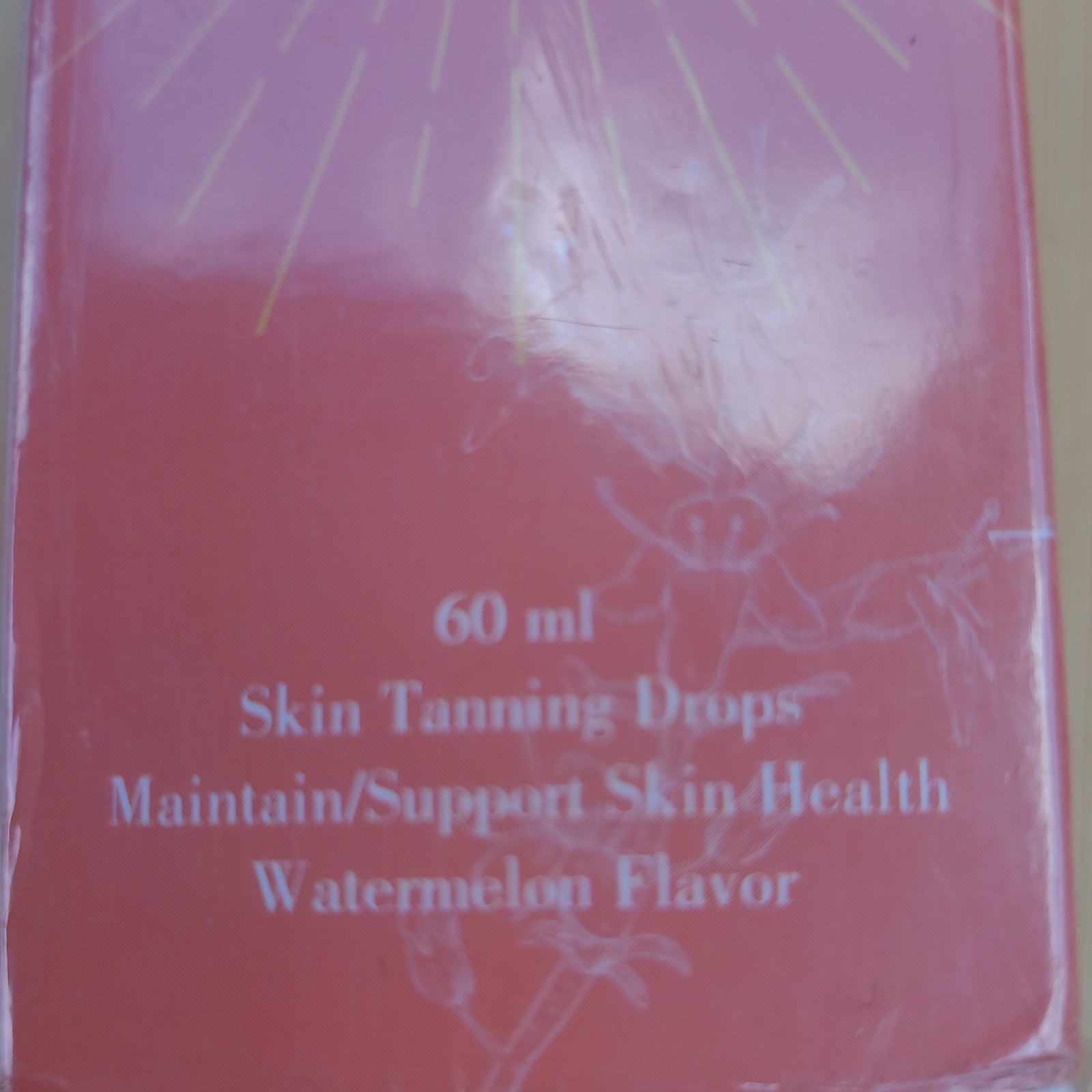 Zeria Skin Tanning Drops Dietary Supplement, Watermelon Flavor, 60 ml