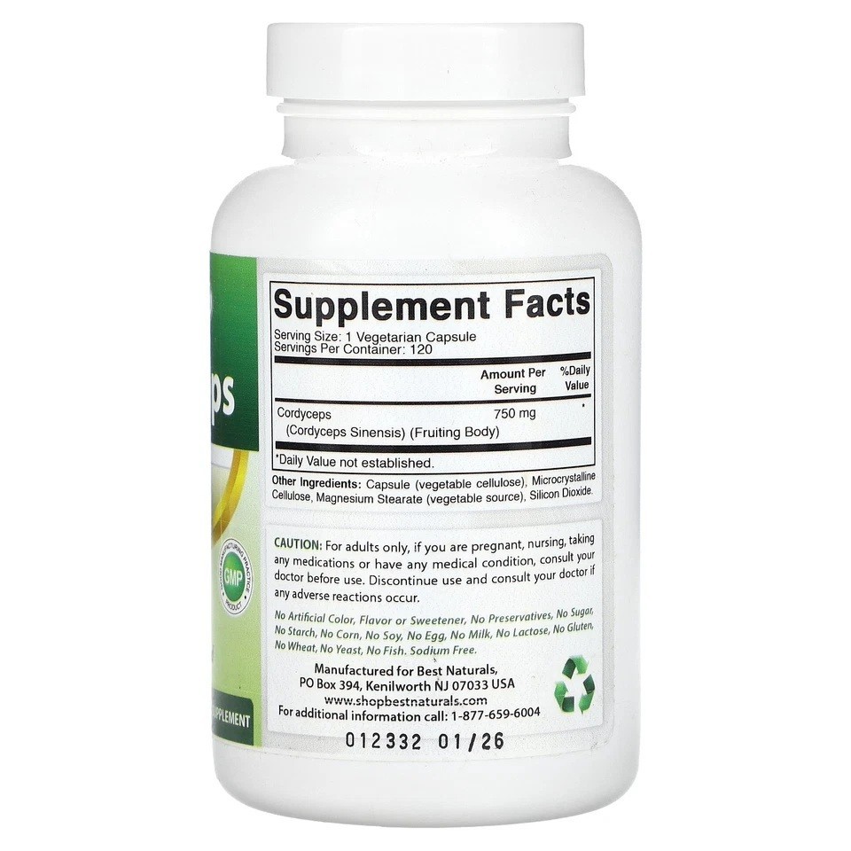 Cordyceps, 750 mg, 120 Vegetarian Capsules