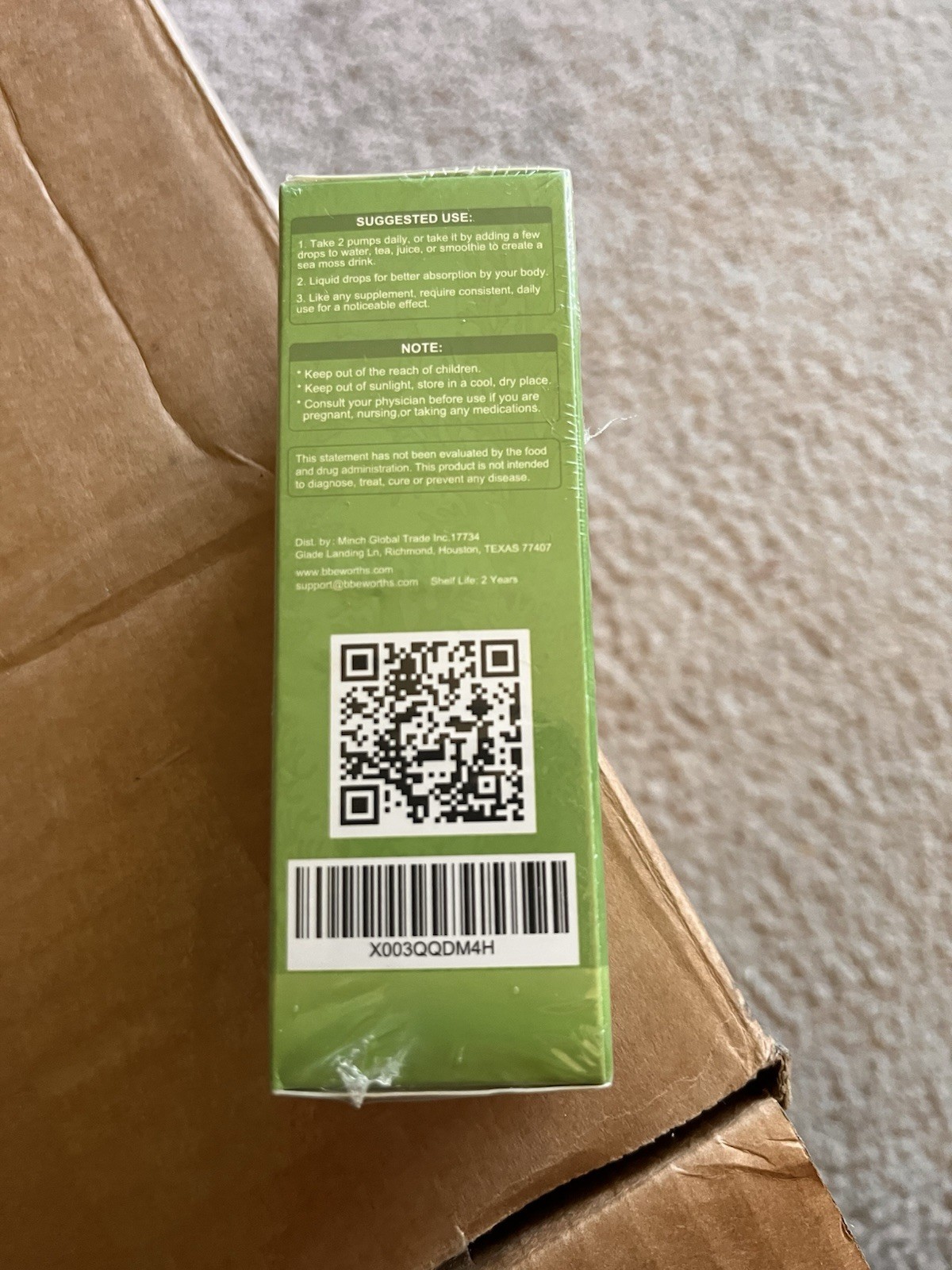 Beworths Sea Moss Liquid Drops Apple 2 fl oz Vegan Gluten-Free GMO Free