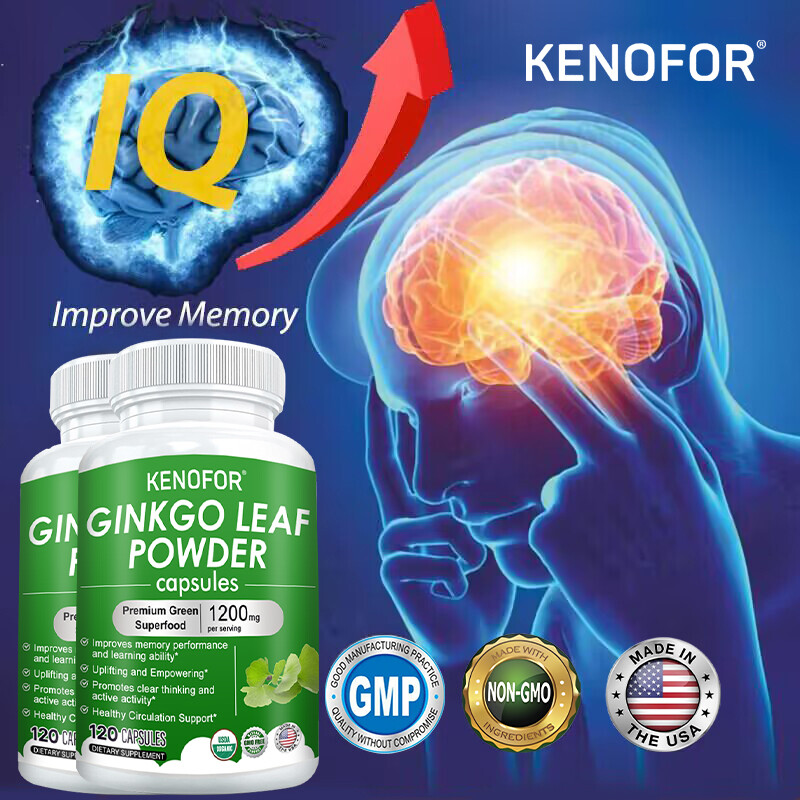 Vitamin C+Ginkgo Biloba for Brain Function, Blood Circulation, Anti Inflammation