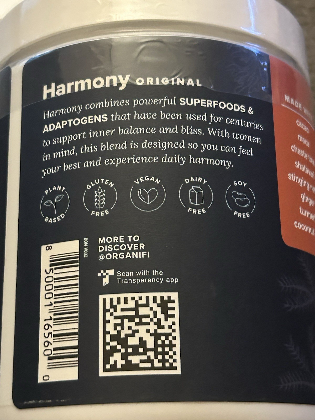 New Organifi Harmony Hormone Support Eases PMS Symptoms Cacao 9.52 Oz 4/28