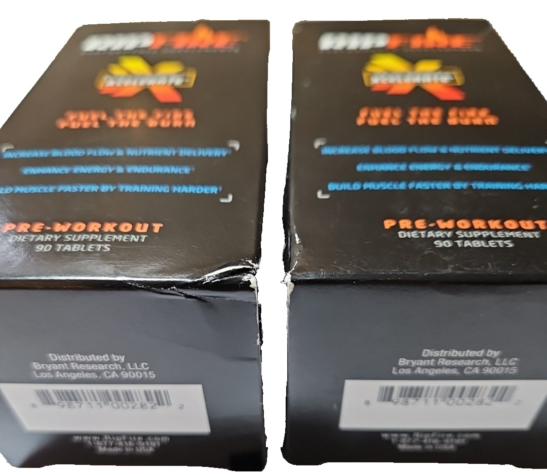 2X RipFire Xcelerate 90 Tablets Each Full Energy Pre-Workout Dietary Supplements