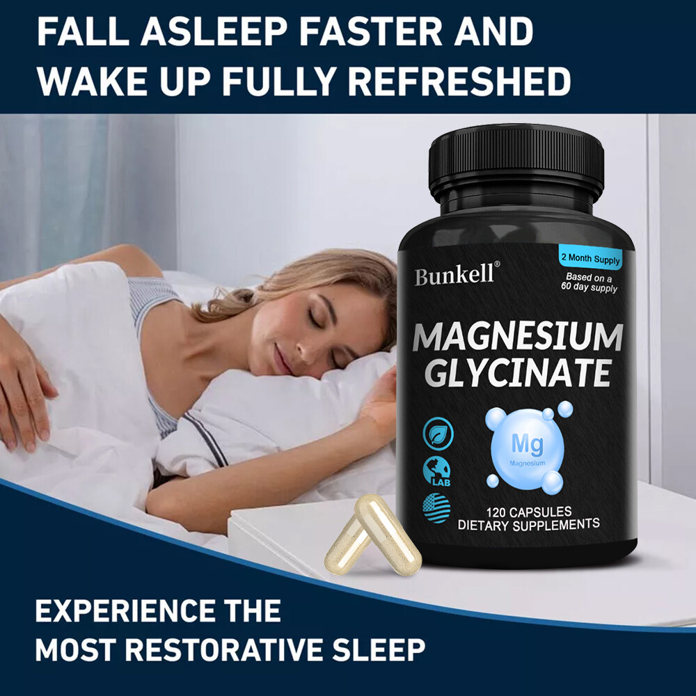Magnesium Glycinate Capsules 1040mg High Absorption Chelated by Bunkell