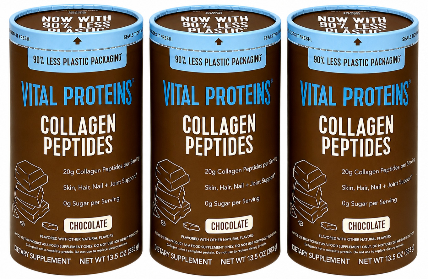 (3) Vital Proteins Collagen Peptides Chocolate Flavor Exp. 9-24-2027 13.5oz
