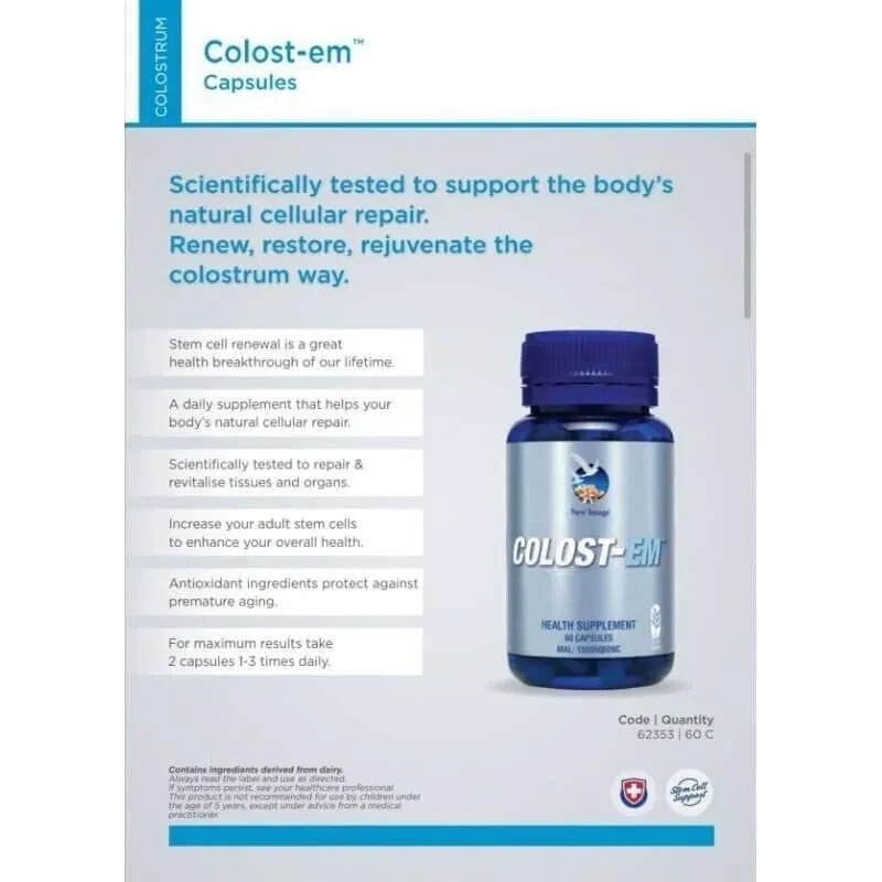 NEW IMAGE COLOST-EM (60 Caps) Body’s Natural Cellular Repair FREE SHIPPING