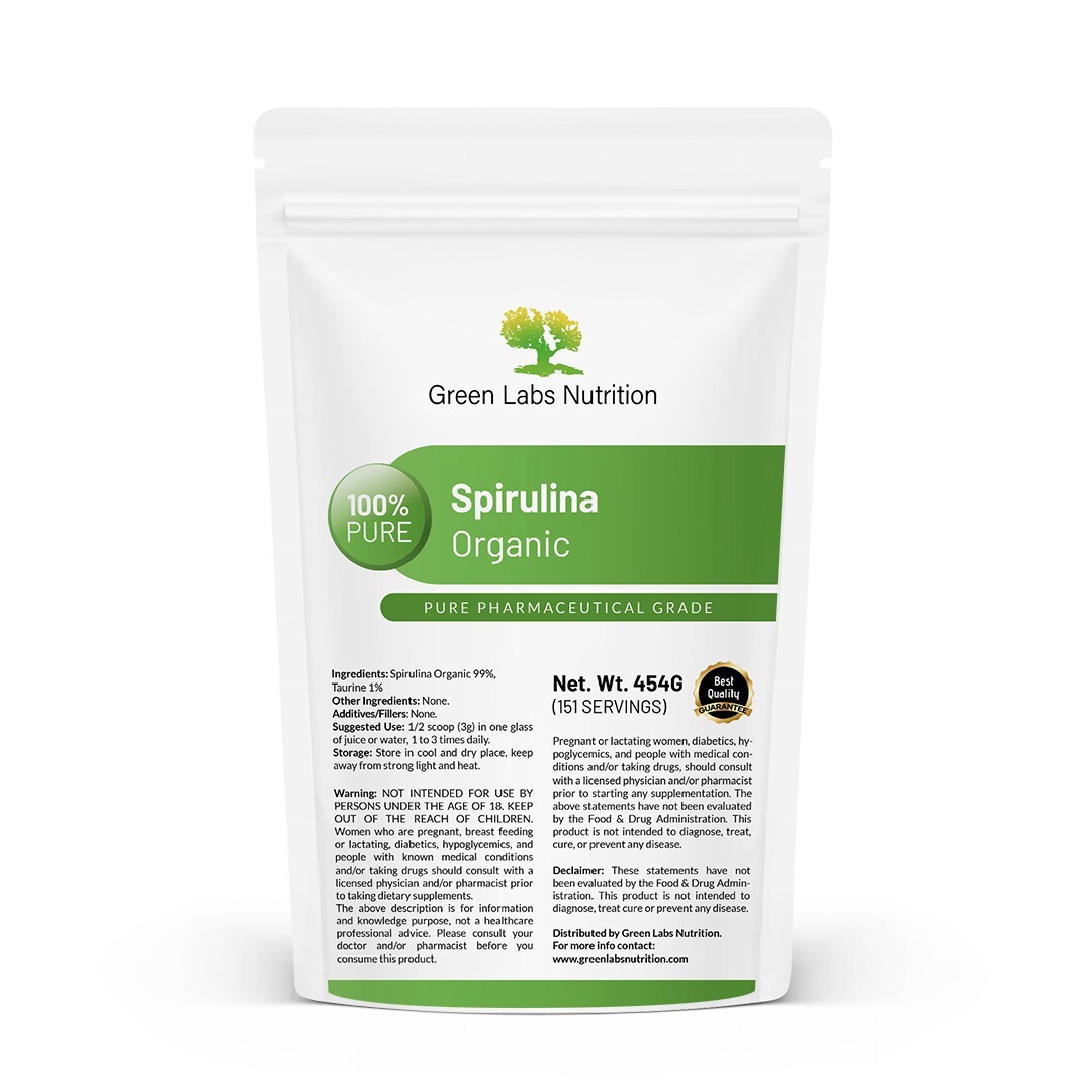 SPIRULINA Pure Powder Organic 2lbs – 908g Superfood Vitamins Minerals Aminoacids