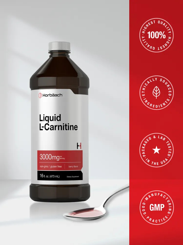 L-Carnitine Liquid 16 oz | 3000 mg | Berry Flavor | Vegetarian | by Horbaach